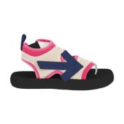 Off White Neopren och Mocka Sandaler Multicolor, Dam