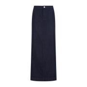 Theory Indigo Blue Cotton Pencil Midi Skirt Blue, Dam