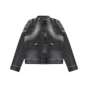 Misbhv Kol Denim Moto Jacka med Dragkedjedetaljer Black, Herr