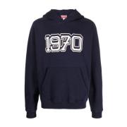 Kenzo Frontal Tryckt Hoodie Sweatshirt med Maxi Ficka Blue, Herr