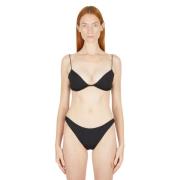 Ziah Fin Strap Bikini Topp Mandel Black, Dam