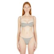 Ziah Rutig Balkong Bikini Topp Gray, Dam