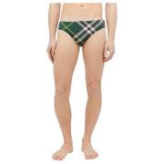 Burberry Check Swim Briefs Green, Herr