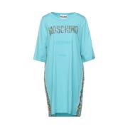 Moschino Couture T-shirt Klänning med Färgglatt Logo Blue, Dam