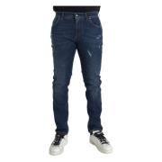 Dolce & Gabbana Blå Slim Fit Skinny Denim Jeans Blue, Herr