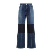 Jil Sander Blå Bomulls Jeans Paneler Konstruktion Blue, Dam