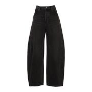 Alexander Wang Oversized Rounded Low Rise Jeans Gray, Dam