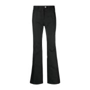 Courrèges Svarta Twill Bootcut Byxor Kvinnor Black, Dam