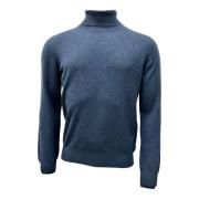 Gran Sasso Merino/Cashmere Rullkrage, Atlantisk Blå Blue, Herr