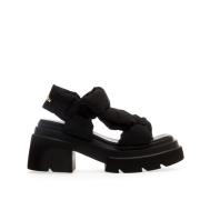 Elena Iachi Svarta Sandaler med Gummisula Black, Dam