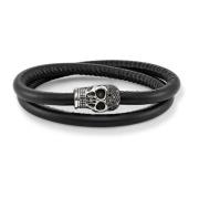 Thomas Sabo Svart/Silver Läderarmband med Zirkoniastenar Black, Dam