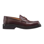 Dior Läder Loafers med Guldtonad Logodetalj Brown, Dam