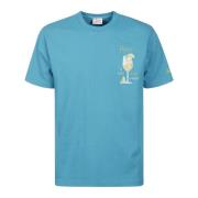 MC2 Saint Barth Blå Cocktail Print Bomull T-shirt Blue, Herr