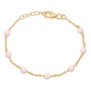 Frk. Lisberg Rosa Chalcedon Armband Pink, Dam