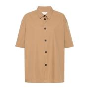 Studio Nicholson Beige Poplin Texture Klassisk Krage Skjorta Beige, Da...