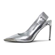 Cesare Gaspari Silver Högklackade Slingback Pumps Gray, Dam