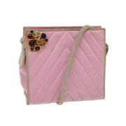 Chanel Vintage Pre-owned Canvas axelremsvskor Pink, Dam