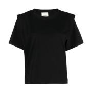 Isabel Marant Svart Zelitos T-shirt med vadderade axlar Black, Dam