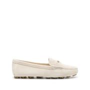 Miu Miu Beige Platta Skor med Penny Slot Beige, Dam