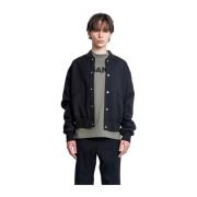 Jil Sander Svart Polyester Blouson Jacka Black, Herr