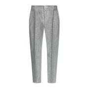 Alexander McQueen Veckade byxor Gray, Herr