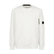 C.p. Company Diagonal Raised Fleece Sweatshirt White, Herr