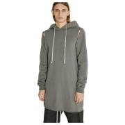 Rick Owens Distressed Cape Sleeve Hoodie Gray, Herr