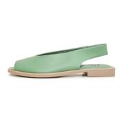 Cesare Gaspari Lyxiga Platta Sandaler Green, Dam