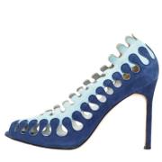 Manolo Blahnik Pre-owned Pre-owned Mocka klackskor Blue, Dam