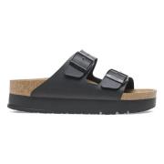 Birkenstock Arizona Platform Sandaler Black, Dam