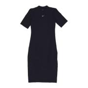 Nike Svart/Vit Essential Midi Klänning Streetwear Black, Dam