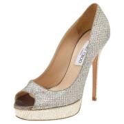 Jimmy Choo Pre-owned Pre-owned Tyg klackskor Gray, Dam