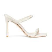 Stuart Weitzman Pearlita Sandal med 100mm Klack Beige, Dam