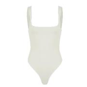 Entire Studios Fyrkantig hals bodysuit White, Dam