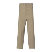 Lemaire Stiliga Morotsbyxor i Khaki Beige, Herr