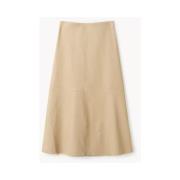 By Malene Birger Läder Midi Kjol Sand Beige Beige, Dam