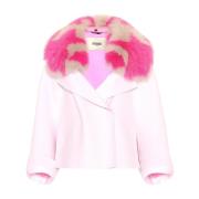 Fendi Rosa Cashmere Cape Jacka Multicolor, Dam