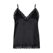 Love Stories Lyxig Silke Camisole Topp Black, Dam