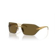 Prada Stylish Sunglasses in Satin Yellow Gold Yellow, Herr