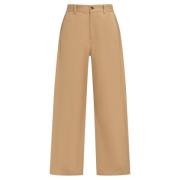 Marni gabardinebyxor med logotyp i midjan Beige, Herr