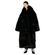 Entire Studios Faux Fur Shawl Krage Kappa Black, Dam