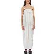 Comme des Garçons Blommig Broderad Overalls White, Dam