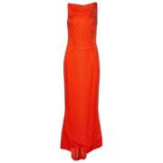 Carolina Herrera Pre-owned Pre-owned Silke klnningar Orange, Dam