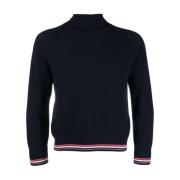 Thom Browne Blå Cashmere Turtle Neck Sweater Blue, Herr