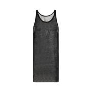 Rick Owens Svart Ull Tank Top Crew Neck Black, Herr