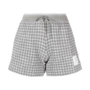 Thom Browne Grå Rutig Tweed Track Shorts Gray, Dam