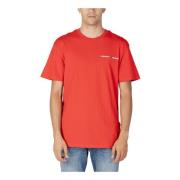 Tommy Jeans Röd Bomull T-shirt Herr Höst/Vinter Red, Herr