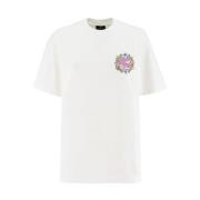 Etro Blommig Pegasus Crewneck Bomull T-shirt White, Dam