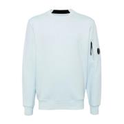 C.p. Company Räfflad Crewneck Tröja med Logodetalj Blue, Herr