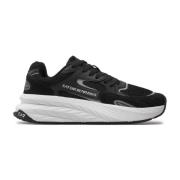 Emporio Armani EA7 Textil och PU Läder Sneakers Black, Herr